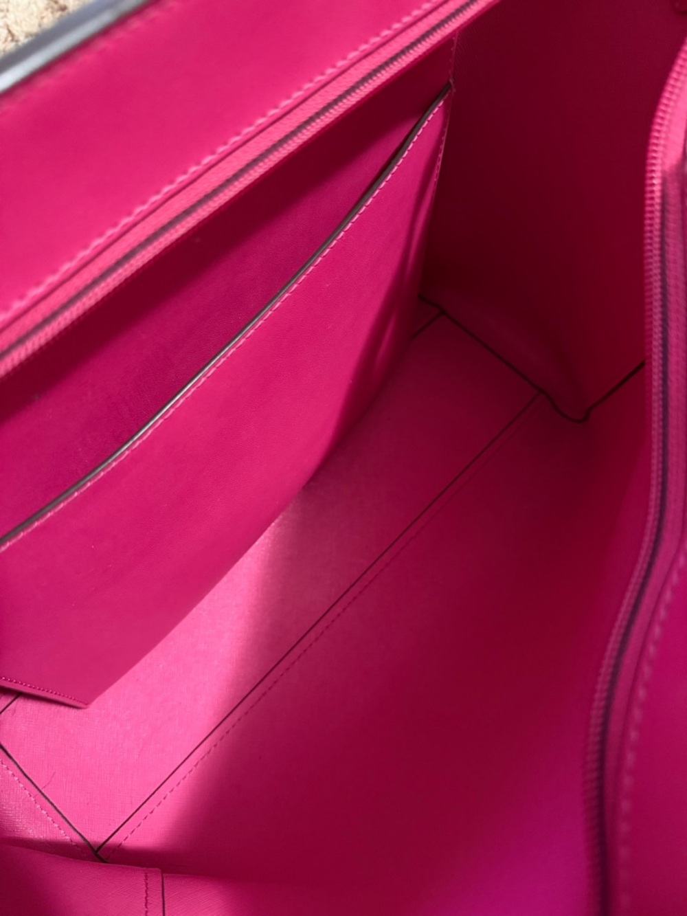 Michael Kors Pink Saffiano Leather Tote Bag 3 Piece Set Wallet Wristlet MK - Picture 6 of 11